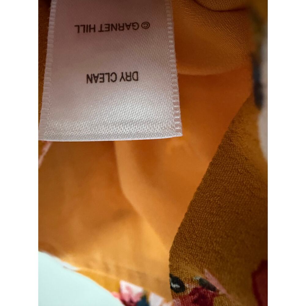 Garnet Hill Summer Day Crepe Dress Yellow Floral 8 Lined Breezy Dropwaist Pocket - Picture 5 of 8
